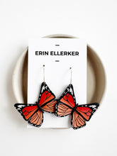 Load image into Gallery viewer, Monarch Butterfly Large Statement Hoop Earrings