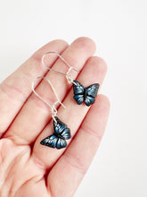 Load image into Gallery viewer, Blue Butterfly Small Drop Dangle Earrings