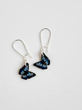 Load image into Gallery viewer, Blue Butterfly Small Drop Dangle Earrings