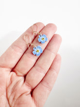 Load image into Gallery viewer, Forget-me-not Dainty Dangle (Gold) Earrings