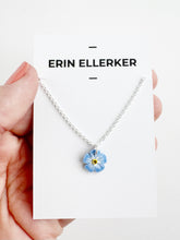 Load image into Gallery viewer, Forget-me-not Simple Silver Necklace