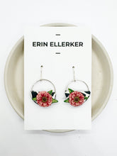 Load image into Gallery viewer, Zinnia Silver Hoop Dangle Earrings