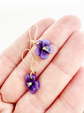Load image into Gallery viewer, Violet Dainty Dangle (Gold) Earrings