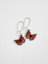 Load image into Gallery viewer, Monarch Butterfly Small Drop Dangle Earrings