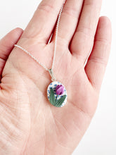 Load image into Gallery viewer, Spring Tulips Single Tulip Necklace (Purple)