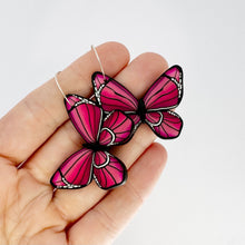 Load image into Gallery viewer, Pink Butterfly Large Statement Hoop Earrings