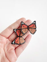 Load image into Gallery viewer, Monarch Butterfly Large Statement Hoop Earrings
