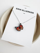 Load image into Gallery viewer, Monarch Butterfly Simple Silver Necklace