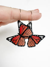 Load image into Gallery viewer, Monarch Butterfly Large Statement Hoop Earrings