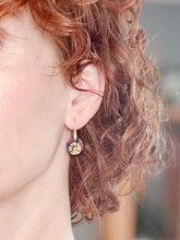Load image into Gallery viewer, Fall Kaleidoscope Mini Circle Dangle Earrings
