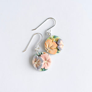 Pastel Bouquet Small Circle Dangle Earrings