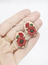 Load image into Gallery viewer, Poppy Medium Oval Dangle Earrings
