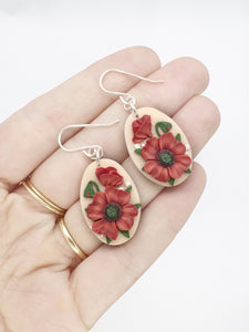 Poppy Medium Oval Dangle Earrings