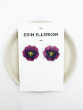 Load image into Gallery viewer, Pansy Flower Statement Stud in Magenta
