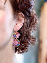 Load image into Gallery viewer, Burgundy Bouquet Large Dangle Earrings
