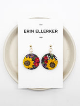 Load image into Gallery viewer, Sunflower Bouquet Medium Dangle Earrings
