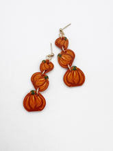 Load image into Gallery viewer, Pumpkin Waterfall Dangle Earrings
