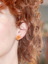 Load image into Gallery viewer, Marigold Flower Stud Earrings (Medium)
