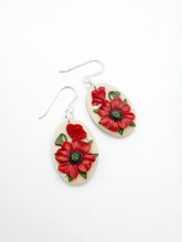 Load image into Gallery viewer, Poppy Medium Oval Dangle Earrings

