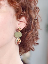 Load image into Gallery viewer, Woodsy Neutrals Large Statement Dangle Earrings
