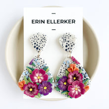 Load image into Gallery viewer, Speckled Bouquet Statement Dangle Earrings

