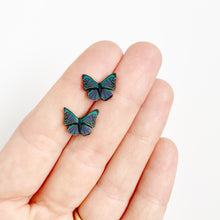 Load image into Gallery viewer, Butterfly Stud in Teal/Purple
