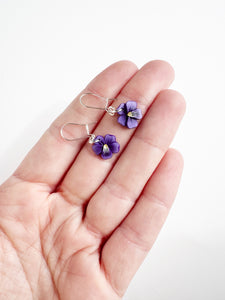 Violet Dainty Dangle (Silver) Earrings