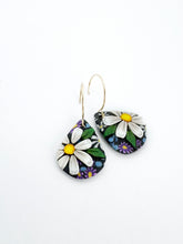 Load image into Gallery viewer, Dusky Daisies Teardrop Dangle Earrings
