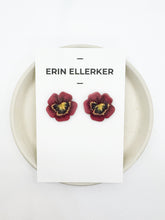 Load image into Gallery viewer, Pansy Flower Statement Stud in Red
