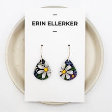 Load image into Gallery viewer, Dusky Daisies Teardrop Dangle Earrings
