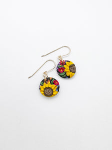 Sunflower Bouquet Small Dangle Earrings
