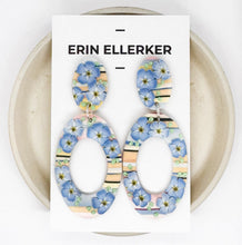 Load image into Gallery viewer, Watercolour Forget-Me-Nots Large Cut-Out Dangle Earrings

