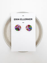 Load image into Gallery viewer, Burgundy Bouquet Circle Stud Earrings
