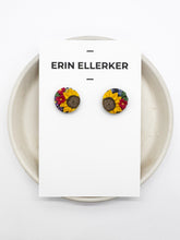 Load image into Gallery viewer, Sunflower Bouquet Circle Stud Earrings
