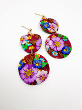 Load image into Gallery viewer, Burgundy Bouquet Large Dangle Earrings
