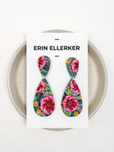 Load image into Gallery viewer, Pink &amp; Teal Large Stud Dangle Earrings
