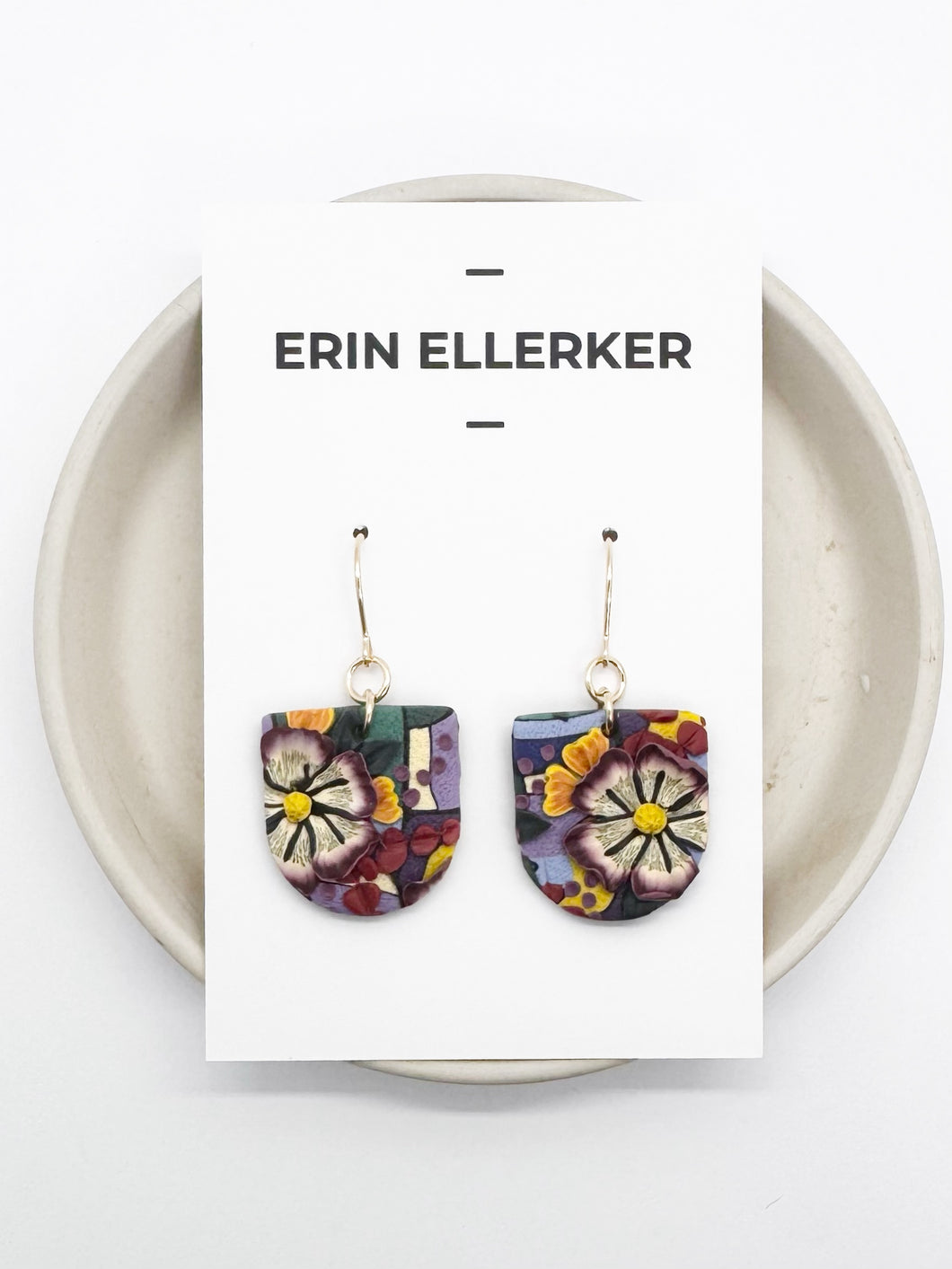 Fall Kaleidoscope Reverse Arch Dangle Earrings