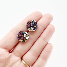Load image into Gallery viewer, Midnight Garden Circle Stud Earrings
