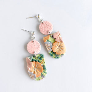 Pastel Bouquet Colour Block Dangle Earrings