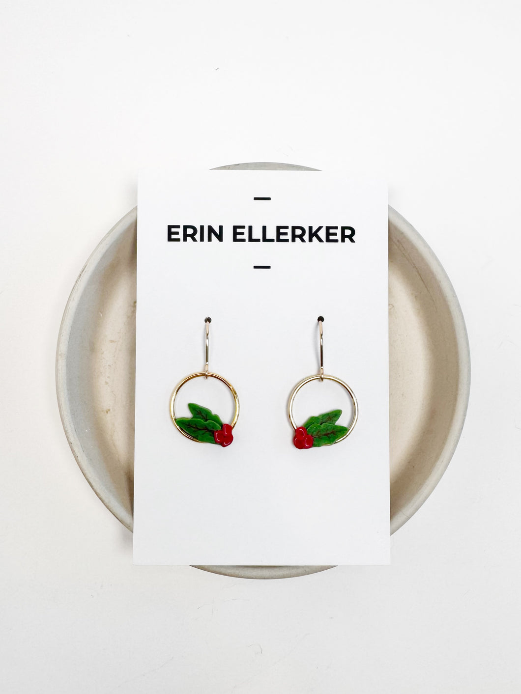 Holly Gold Circle Dangle Earrings