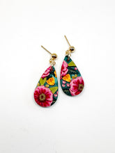 Load image into Gallery viewer, Pink &amp; Teal Small Dangle Earrings
