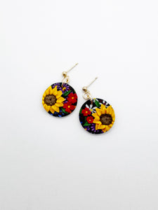 Sunflower Bouquet Medium Dangle Earrings