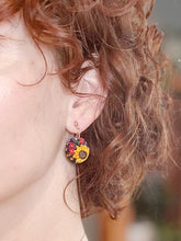 Load image into Gallery viewer, Sunflower Bouquet Medium Dangle Earrings
