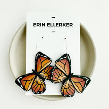 Load image into Gallery viewer, Monarch Butterfly Large Statement Hoop Earrings
