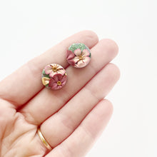 Load image into Gallery viewer, Autumn Pastels Circle Stud Earrings

