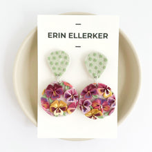 Load image into Gallery viewer, Pansy Large Circle Dangle Earrings
