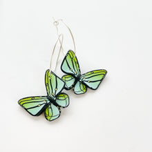 Load image into Gallery viewer, Butterfly Hoops in Green/Blue
