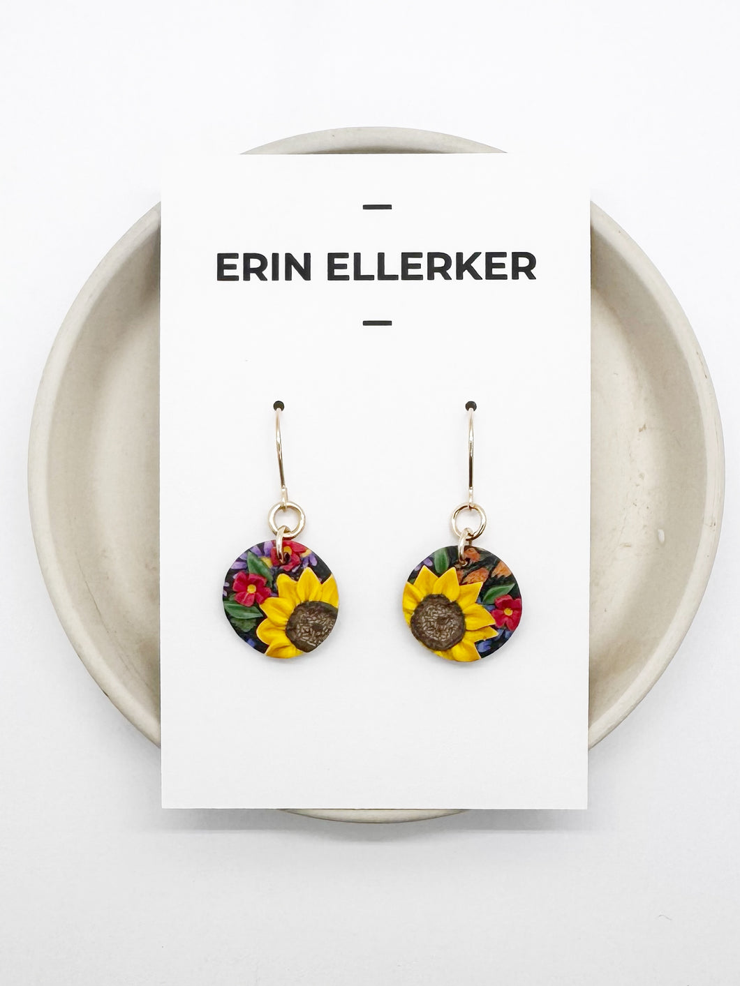 Sunflower Bouquet Small Dangle Earrings