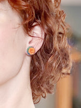 Load image into Gallery viewer, Marigold Circle Stud Earrings
