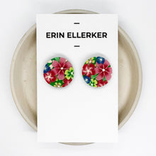 Load image into Gallery viewer, Jardin Vert Large Circle Stud Earrings
